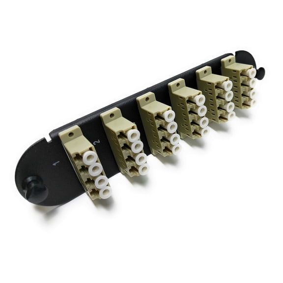 RiteAV - CCH LC/LC (6 Port Quad w/24 Fiber Connectors) Adapter Panel (Non-LGX) Magenta/Black (50/125) for Magenta OM4 Multimode 40Gb