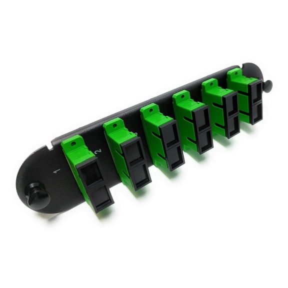RiteAV - CCH SC/SC (6 Port Duplex w/12 Fiber Connectors) Adapter Panel (Non-LGX) Green/Black (9/125) for Yellow OS2 Singlemode APC