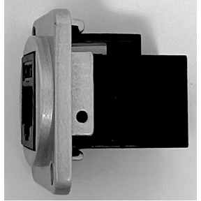 RiteAV Cat 6 D Series Chassis Panel Mount Connector Pass Through Solderless Bulkhead Coupler, Silver Metal Housing/Black Cat 6 [2 Pack]