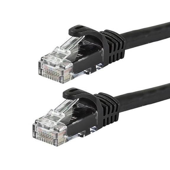 RiteAV Cat6 10ft Black Patch Cable UTP 24AWG 550MHz Pure Bare Copper Snagless RJ45 Flexboot Series Ethernet Cable