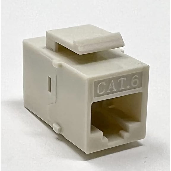 RiteAV Cat6 Ethernet Keystone Jack Coupler Female to Female Light Almond