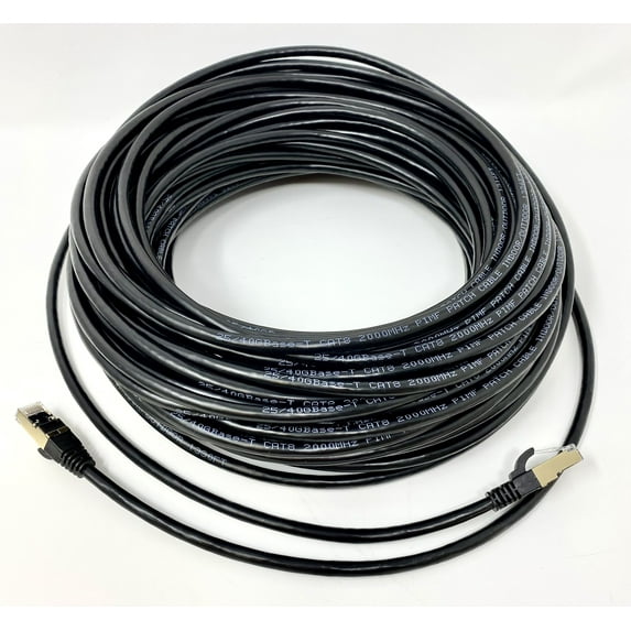 RiteAV Cat8 Ethernet Cable, Indoor/Outdoor, UV Resistant, Weatherproof, 40Gbps, 2000MHz, Gold-Plated RJ45, 65FT