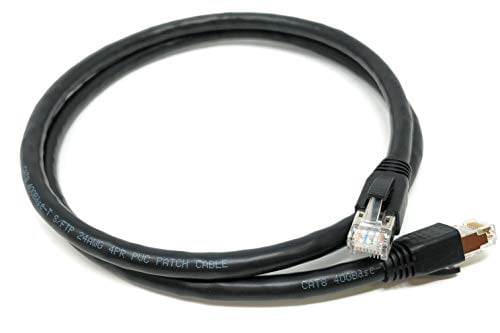 RiteAV - Cat8 Network Ethernet Cable - Black - 1ft