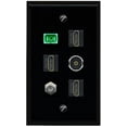 thumbnail image 1 of RiteAV Coax 3 HDMI SC APC Simplex Fiber TOSLINK Flat/Solid Wall Plate [Black], 1 of 1