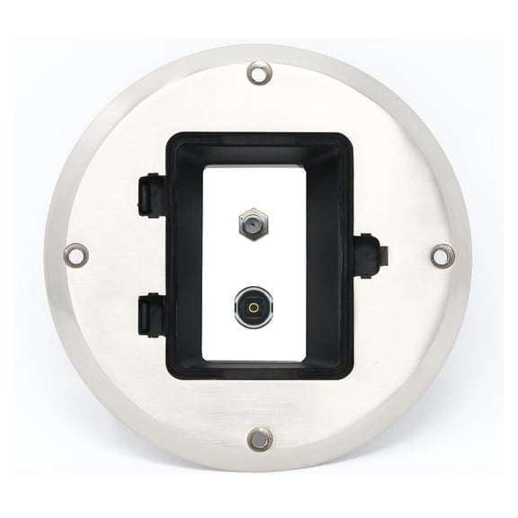 RiteAV Coax TOSLINK Floor Box [Stainless Steel]