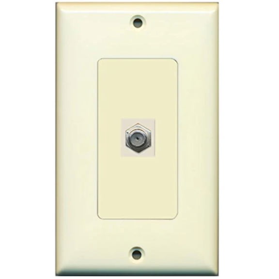 RiteAV Coax Wall Plate 1 Gang Decorative - Light Almond