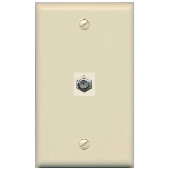 RiteAV Coax Wall Plate Flat/Solid [Ivory]