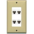 thumbnail image 1 of RiteAV Decorative 1 Gang 4 Port Cat5e Wall Plate - Ivory/White, 1 of 1