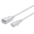 thumbnail image 1 of RiteAV Extension Cord - 3 Feet - White | IEC 60320 C14 to IEC 60320 C13, 18AWG, 10A, 3-Prong, SJT, for Computers, Monitors, Scanners, Printers, 1 of 1