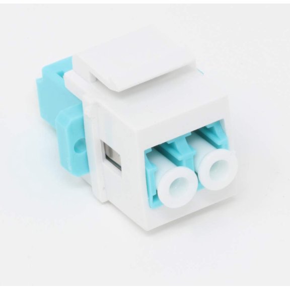 RiteAV Fiber Optic Keystone Coupler Jack LC Duplex Multimode 10GB - White