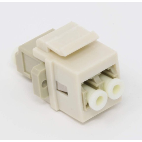 RiteAV Fiber Optic Keystone Coupler Jack LC Duplex Multimode - Ivory