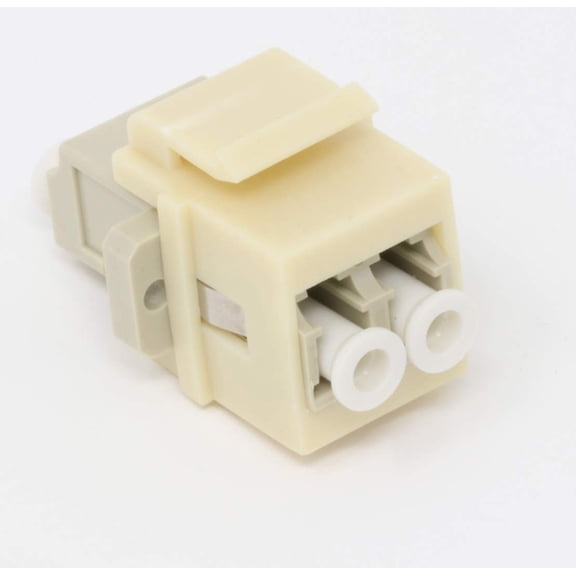 RiteAV Fiber Optic Keystone Coupler Jack LC Duplex Multimode - White
