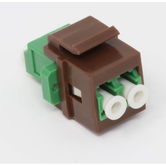 RiteAV Fiber Optic Keystone Coupler Jack LC Duplex Singlemode APC - Brown