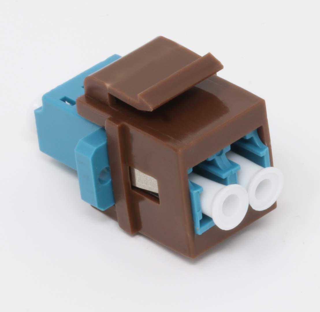 Colored Lc Jack Module RiteAV Fiber Optic Keystone Coupler Jack LC Duplex Singlemode - Brown ...