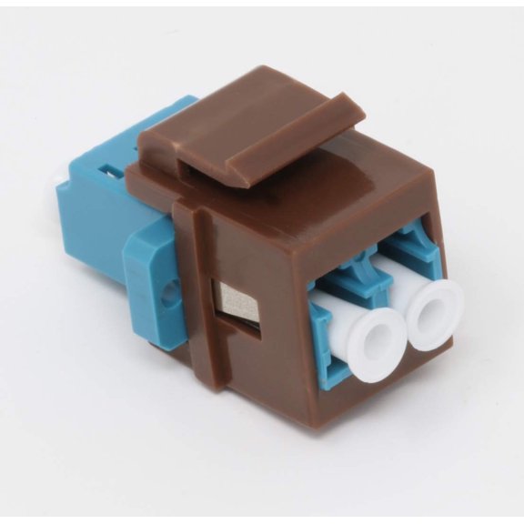 RiteAV Fiber Optic Keystone Coupler Jack LC Duplex Singlemode - Brown
