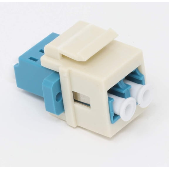RiteAV Fiber Optic Keystone Coupler Jack LC Duplex Singlemode - Light Almond