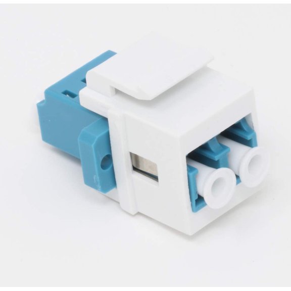 RiteAV Fiber Optic Keystone Coupler Jack LC Duplex Singlemode - White