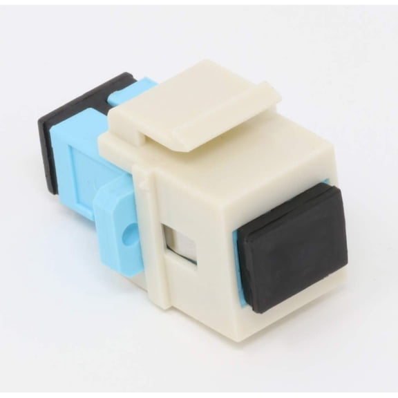 RiteAV Fiber Optic Keystone Coupler Jack SC Simplex Multimode 10GB - Light Almond