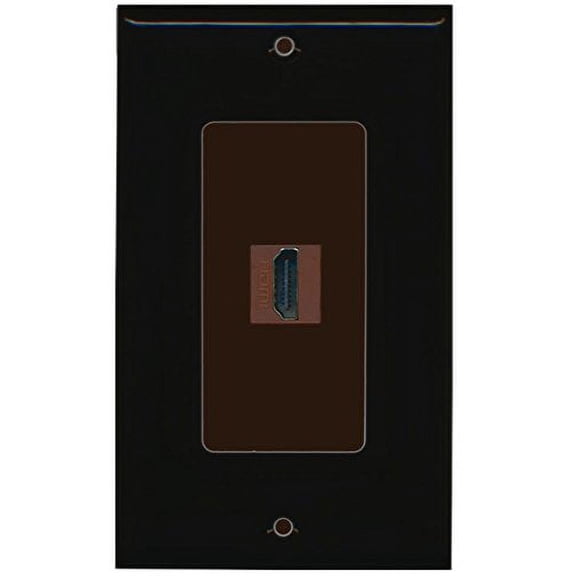 RiteAV HDMI 2.0 Keystone Decorative Wall Plate - Black/Brown 1 Port