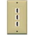 thumbnail image 1 of RiteAV HDMI 2.0 Keystone Decorative Wall Plate - Ivory/Ivory 3 Port, 1 of 1