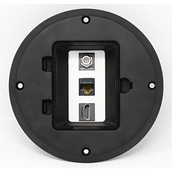 RiteAV HDMI Cat6 Ethernet Coax Cable TV Floor Box - Black