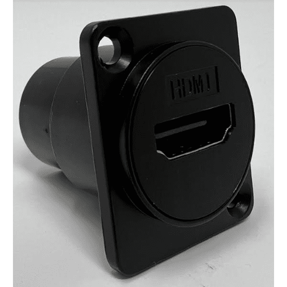 RiteAV HDMI D-Series Heavy Duty Chassis Panel Mount Connector Pass Through Solderless Bulkhead Coupler, Black Metal Housing