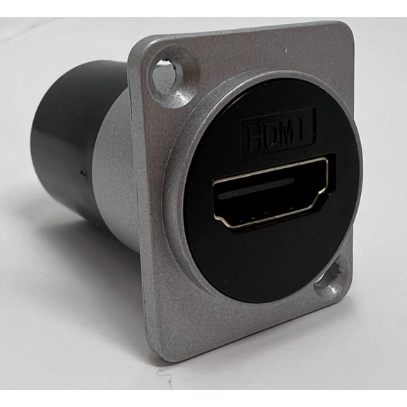RiteAV HDMI D-Series Heavy Duty Chassis Panel Mount Connector Pass Through Solderless Bulkhead Coupler, Silver Metal Housing