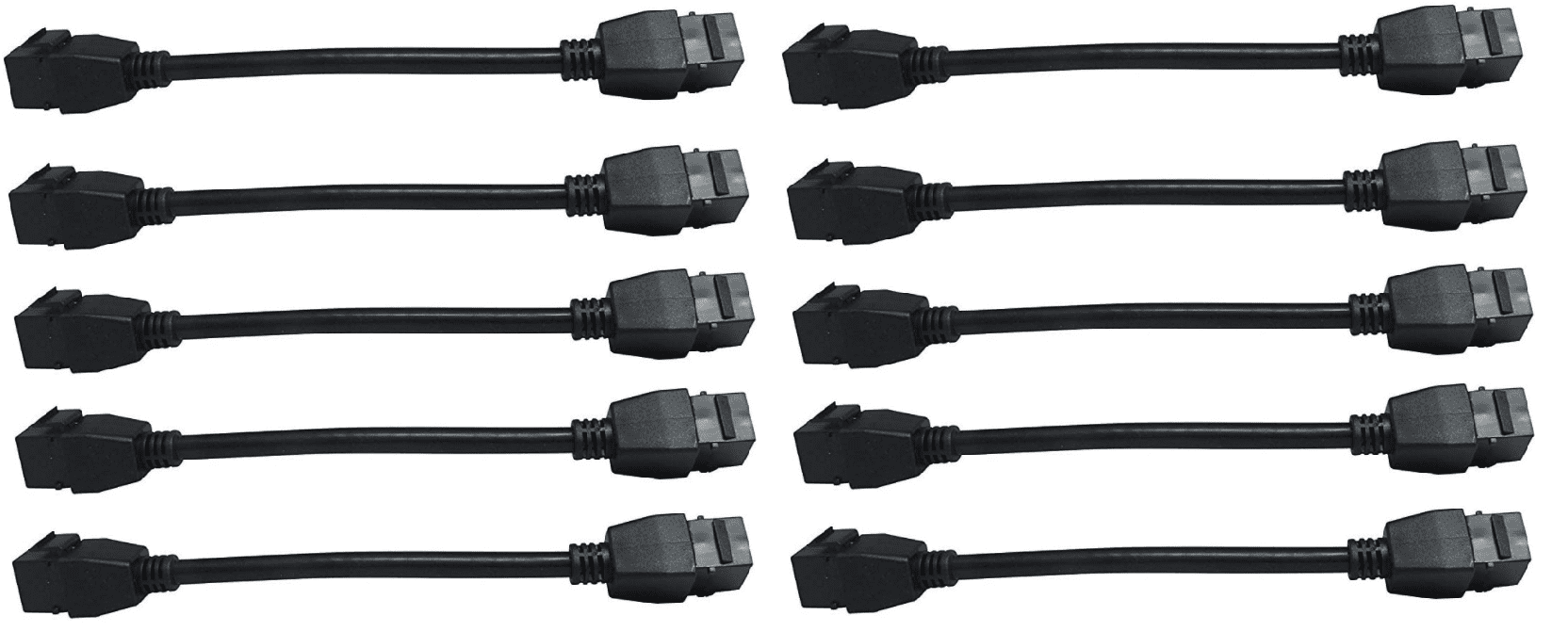 RiteAV - HDMI Female-Female Pigtail Extension Cable Coupler Keystone Dongle Jack (10 Pack)