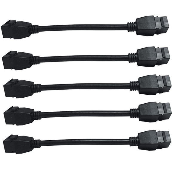 RiteAV - HDMI Female-Female Pigtail Extension Cable Coupler Keystone Dongle Jack (5 Pack)