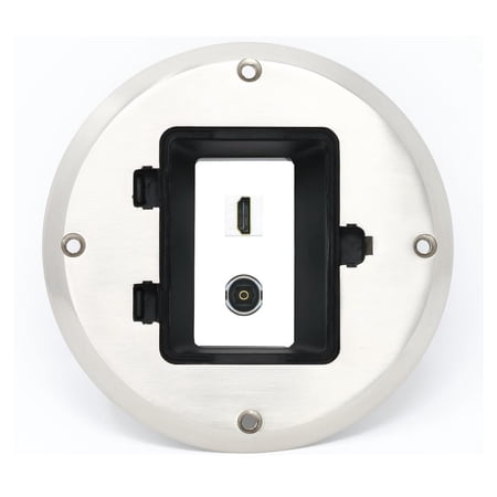RiteAV HDMI TOSLINK Floor Box [Stainless Steel]