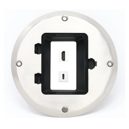 RiteAV HDMI USBC Floor Box [Stainless Steel]
