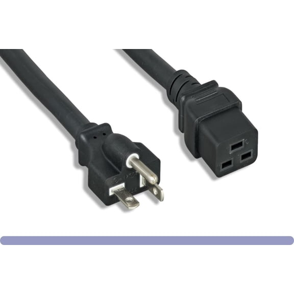 RiteAV - Heavy Duty 12 AWG AC Power Cord NEMA 5-20P to C19 (8ft) 2.4 Meter
