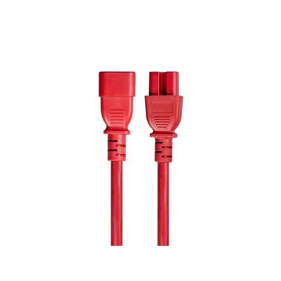RiteAV Heavy-Duty Computer Extension Power Cable/Cord - 8 Feet - Red | 14AWG 15A 14AWG (IEC-320-C14 to IEC-320-C15)