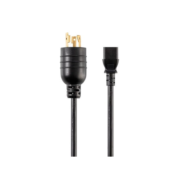 RiteAV Heavy Duty Extension Cord - 15 Feet - Black | NEMA L6-20P to IEC 60320 C13, 14AWG, 15A, SJT, 250V