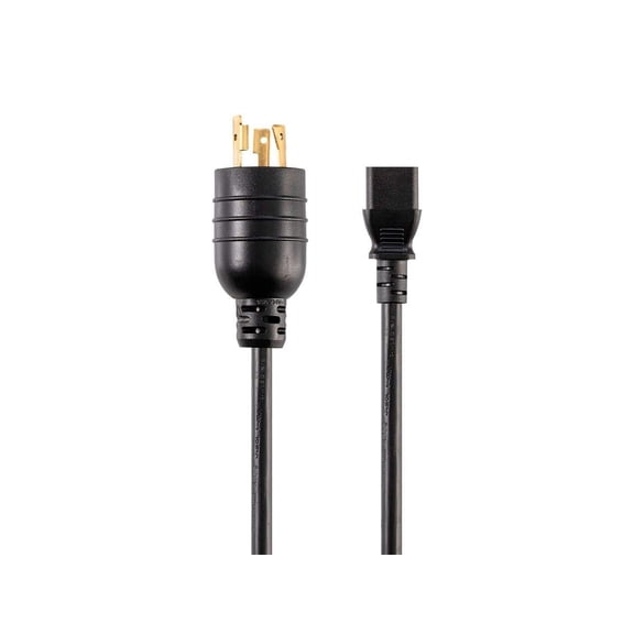 RiteAV Heavy Duty Extension Cord - 6 Feet - Black | NEMA L6-20P to IEC 60320 C13, 14AWG, 15A, SJT, 250V, for High-Density Data Environments
