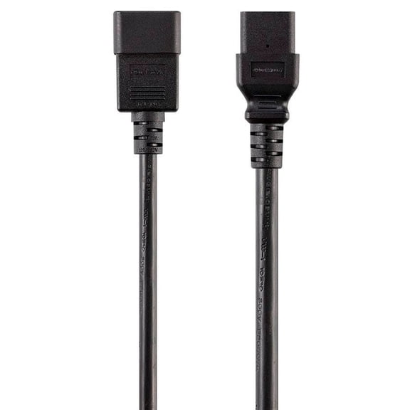 RiteAV Heavy Duty Extension Cord - 8 Feet - Black | IEC 60320 C20 to IEC 60320 C21, 12AWG, 20A/2500W, SJT, 250V, for Servers, Routers, Computers