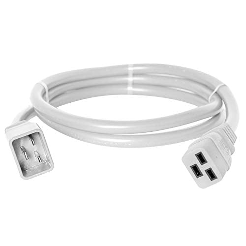 RiteAV - Heavy Duty Extension Power Cord, C19 to C20, 12AWG, 20 AMPS, 250V (White) (White 8 ft.)