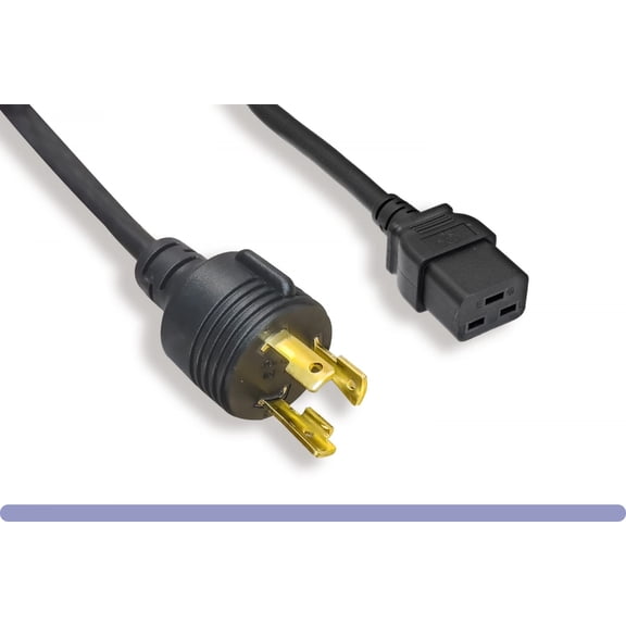 RiteAV - Heavy Duty LOCKING 12 AWG AC Power Cord NEMA L6-20P to C19 (BLACK (3ft) 1 Meter)