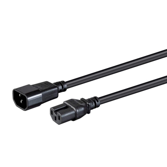 RiteAV Heavy Duty Power Cable - IEC 60320 C14 to IEC 60320 C15, 15 Amp, 1875 Watt, 125 Volt, 14AWG, 10 Feet, Black