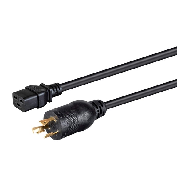 RiteAV Heavy Duty Power Cord - 10 Feet - Black | Locking NEMA L5-20P to IEC 60320 C19, for Computers, Servers, Monitors to a PDU Or UPS in a Data Center