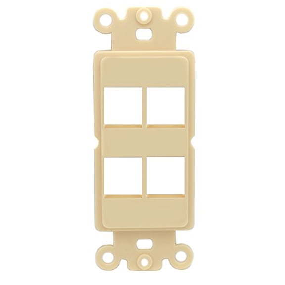 RiteAV Ivory Blank 4 Port Modular Insert for Keystone Jacks