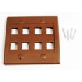 thumbnail image 1 of RiteAV - Keystone Wall Plate Double Gang 8-Port Brown (1 Piece Flush), 1 of 2