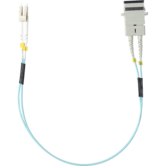 RiteAV - LC to SC Fiber Optic Adapter Cable Multimode 10GB OM3/OM4 50/125um Duplex, LC Male to SC Female Fiber Adapter Cable 0.3 Meter (1 FT)