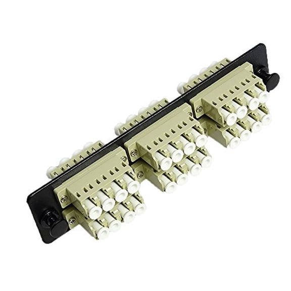 RiteAV LGX Footprint LC Adapter Panel, 6 Ports, Loaded w/6 LC Quad Duplex Multimode Adapters, Black