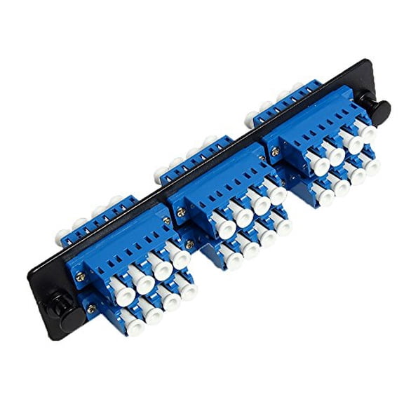 RiteAV LGX Footprint LC Adapter Panel, 6 Ports, Loaded w/6 LC Quad Singlemode Adapters, Black