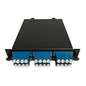 RiteAV LGX Footprint Pre-terminated MTP Cassette - MTP Male, 24 Fiber to LC Quad Singlemode Adapters, Includes 12 LC Singlemode Hydra Cable (30cm, OFNR) + 2 MTP Adapter
