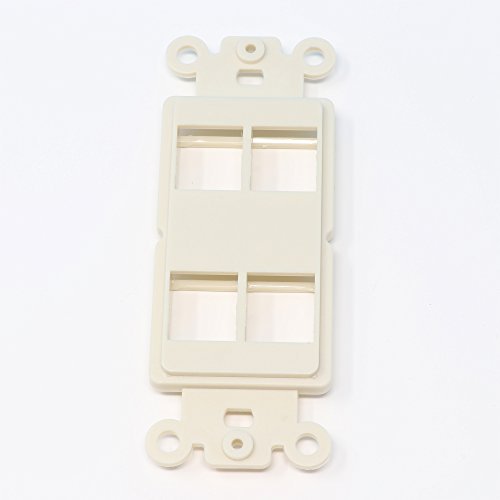 RiteAV Light Almond Blank 4 Port Modular Insert for Keystone Jacks