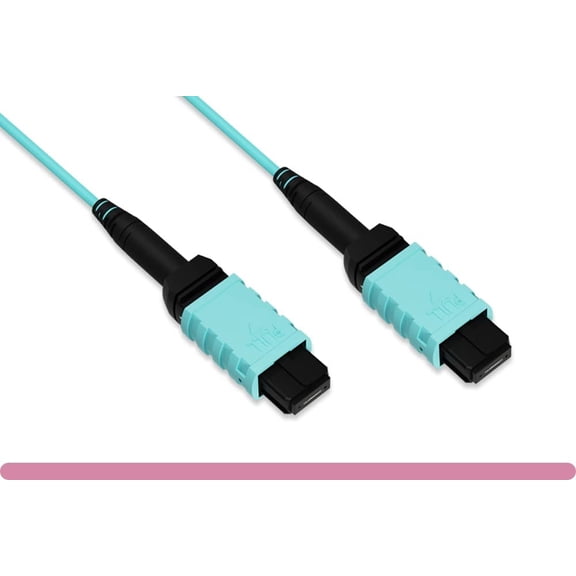 RiteAV - MPO Female to MPO Female OM4 Multi-Mode 12 Strand Fiber Optic Trunk Cable (Type B) 10 Gb/s, 40 Gb/s, and 100 Gb/s (15 Meter (50 Feet))