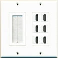 thumbnail image 1 of RiteAV Mesh Brush 6 HDMI Wall Plate 2 Gang Decorative Dual Gang White, 1 of 1