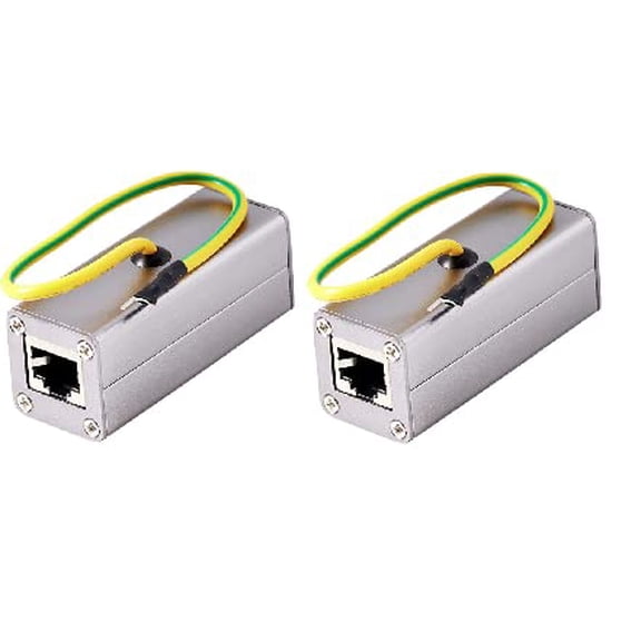RiteAV - Outdoor Ethernet POE+ / RJ-45 Surge Protector (Shielded) for Thunder & Lightning Protection (Gigabyte) - 2 Pack